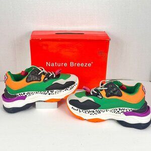 Nature Breeze Heily-02 Multicolor Platform Chunky Sneakers Womens Size 11 NWB